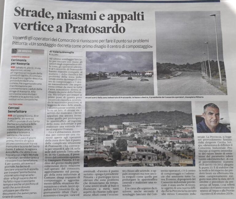 SONDAGGIO A PRATO SARDO – GLI OPERATORI: È ORA DI REAGIRE!