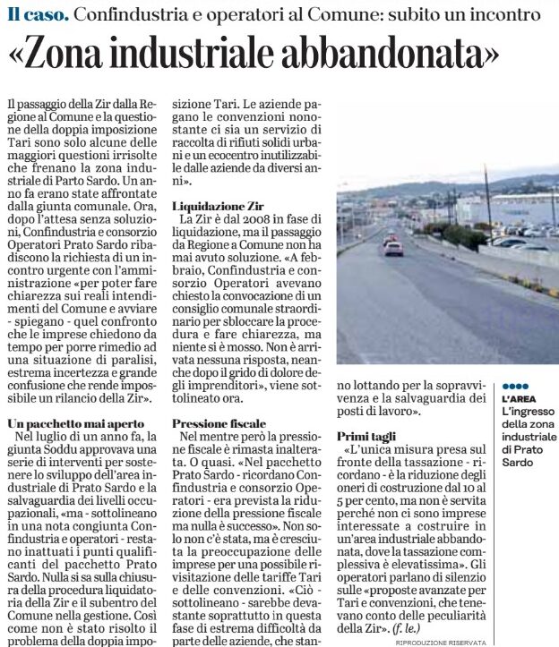 PACCHETTO PRATO SARDO – APPELLO AL COMUNE